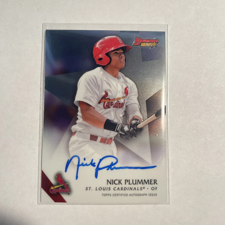 2015 Bowman's Best Top Prospect Nick Plummer Auto Cardinals Mets - Image 1 of 1