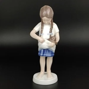 B&G Bing & Grondahl, Denmark "Little Girl w/ Kitten Cat" Porcelain Figurine 1779 - Picture 1 of 12