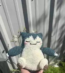 Handmade Snorlax Pokemon Crochet Plushie - Picture 1 of 3