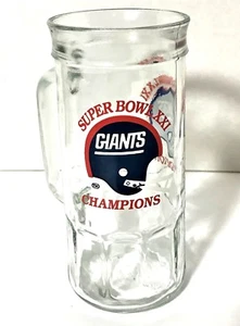 Glass Beer Stein NFL New York Giants Super Bowl XXI Champions Fisher 1987 - Picture 1 of 6
