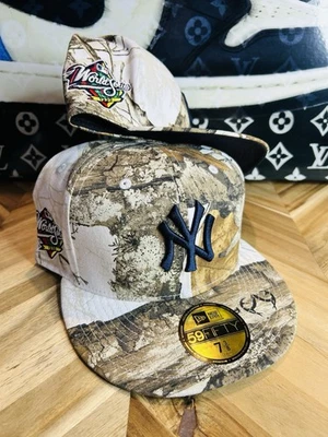 New Era Rahnni Snow White Camo Real Tree “Supreme” New York Yankees 7 3/8 - Image 1 of 4