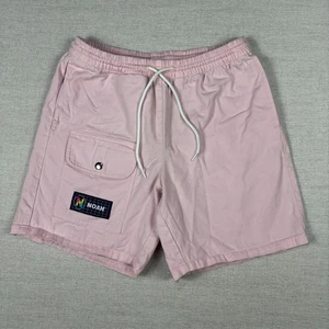 NOAH Shorts Herren klein rosa Canvas elastischer Bund Kordelzug Druckknopf Tasche - Bild 1 von 8