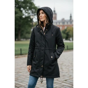 Jones New York Sport Black Hooded Anorak Parka Jacket XLG - Bild 1 von 7