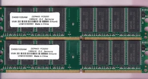 2GB 2x1GB PC-3200 SUPER*TALENT D400/1GSAM SAMSUNG DDR-400 RAM MEMORY KIT DDR1 - Picture 1 of 3