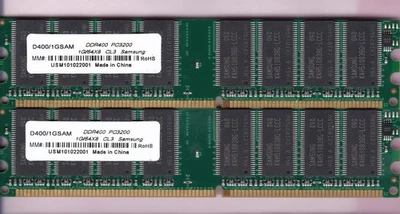2GB 2x1GB PC-3200 SUPER*TALENT D400/1GSAM SAMSUNG DDR-400 RAM MEMORY KIT DDR1 - Image 1 of 3