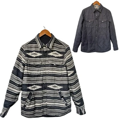 Faherty Mens Reversible Quilted Bondi Jacket Size S Navy Aztec Southwestern NEW - Image 1 of 4