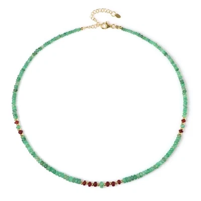 Sambischer Smaragd Madagaskar Rubin Halskette - Bild 1 von 4