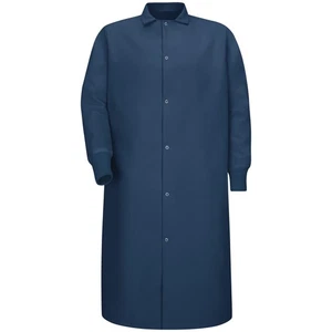 Red Kap Gripper-Front Spun Polyester Pocketless Butcher Coat with Knit Cuffs - Picture 1 of 9