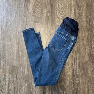 Old Navy Skinny Full Panel Maternity Jeans Size 4 Long Dark Wash - Picture 1 of 6