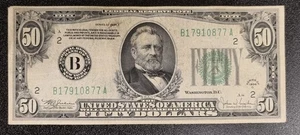 1934 C Fifty Dollar Federal Reserve Note $50 Bill Nicely Circulated #92264 - Picture 1 of 2