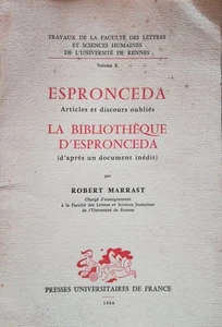 Espronceda la bibliothèque d'Espronceda ( d'après un document inédit) Vol X| Puf - Picture 1 of 1