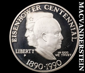 1990-P Eisenhower Commemorative Silver Dollar - Choice Gem Proof #D4812 - Bild 1 von 2