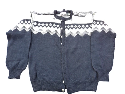 Cárdigan de lana vintage William Schmidt Co Oslo azul hecho a mano en Noruega talla M Foto 1 de 4