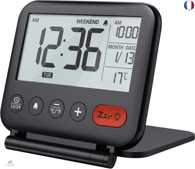 ‎NOKLEAD NOKLEAD Réveil de Voyage Mini Horloge Numérique LCD Portable avec Calendrier R