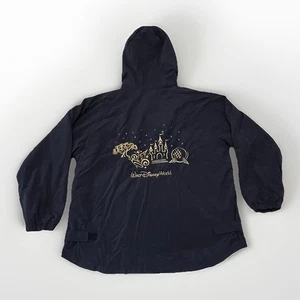 Vintage Disney World bestickte Jacke Herren große Park Symbole Kapuze durchgehender Reißverschluss - Bild 1 von 11