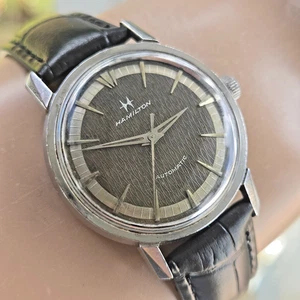 Orologio uomo vintage HAMILTON Accumatic A-501 quadrante bicolore motivo corteccia 1961 - Foto 1 di 23