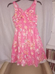 Girls Coral/Peach floral girls dress size 16 - Great for Easter - Lined/Crinolin - Picture 1 of 5
