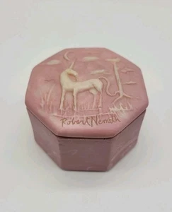 Design Gifts Int'l Pink Incolay Einhorn Sechseck Schmuckschatulle Robert Nemuth (C1) - Bild 1 von 13