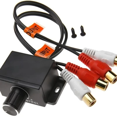 UNIVERSAL Car Bass Amplifier Remote Level Control Knob Stereo RCA Input & Output - Image 1 of 4