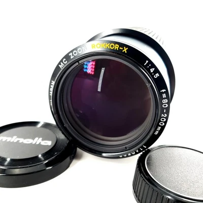 Lente Minolta MC Zoom Rokkor-X 80-200mm f/4.5 com tampas foco manual testado - Imagem 1 de 4