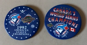 2 Toronto Blue Jays 1992 Pin MLB Baseball  World Series Vintage Collectible 3" - Picture 1 of 2