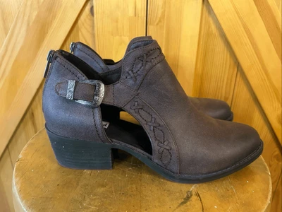 Botas de tornozelo sem classificação 8,5 recorte borgonha couro sintético Whimisgoth - Imagem 1 de 4