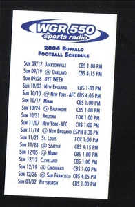 Buffalo Bills 2004 Pocket Schedule WGR - Picture 1 of 1