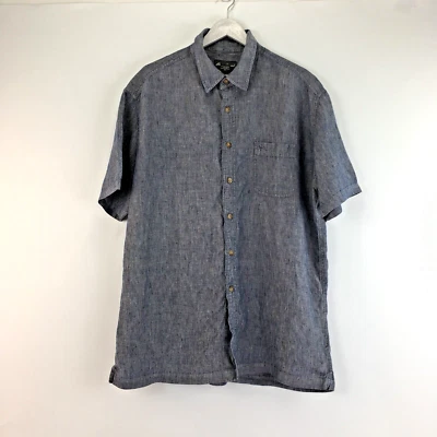 Eddie Bauer Men's Shirt Sz XL 100% Linen Grey Short Sleeve Button Down Pocket - Image 1 of 4