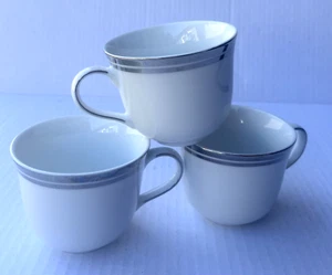 2006 Royal Doulton PURE PLATINUM White Fine Porcelain COFFEE/TEACUPS Set 3 - Picture 1 of 16