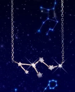 Sternenkonstellation Sternbild Löwe aus Sterling Silber 925 Anhänger mit Kette - Bild 1 von 2