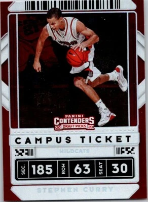 2020-21 PANINI CONTENDERS DRAFT PICKS CAMPUS TICKET #1 STEPHEN CURRY - Image 1 of 2