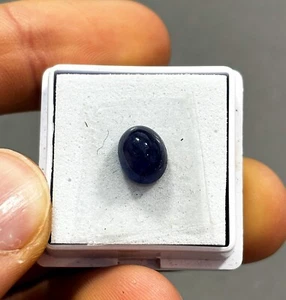 Sri Lanka blauer Saphir oval Cabochon dunkelblau 8x6 mm E0-1175 - Bild 1 von 4