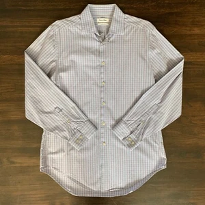 Calvin Klein Slim Fit Dress Shirt 15.5 32/33 Light Lavender Plaid Mens Button Up - Picture 1 of 5