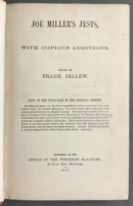 [Humor]  Joe Miller’s Jests, with Copious Additions   Northern Magazine  1865  - Picture 1 of 12