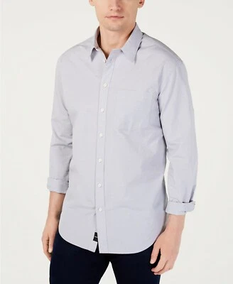 DKNY Men's Dobby Print Shirt, Cerulean Blue, Medium - Image 1 of 3