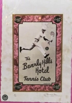 The Beverly Hills Hotel, club de tenis, impresión, 22'x 15'x firmado Fairchild Paris  Foto 1 de 4