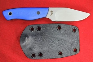Dylan Fletcher TS4 Neck Knife .16" Saber Ground Blasted Blade, Blue G10 Handle - Picture 1 of 15