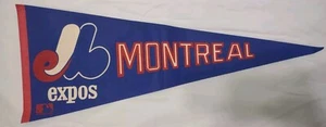 Vtg 1980s Montreal Expos MLB Baseball Pennant - Full Size Red White & Blue    A1 - Picture 1 of 11