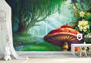 Enchanted Garden Forest Wall Mural Wallpaper Kids Nursery Decor Art Gift DIY L38 - Picture 1 of 7