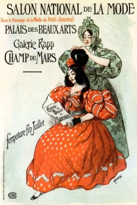 PÓSTER REPRO VINTAGE ESTILO PELUQUERÍA SALÓN NACIONAL LA MODA CHAMP DE MARS PARÍS Foto 1 de 3
