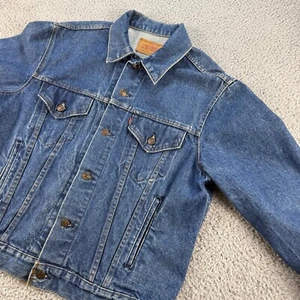 Vintage Levi's Denim Trucker Jacket Mens Size 44 Blue 70506 Made in USA Levis - Picture 1 of 16