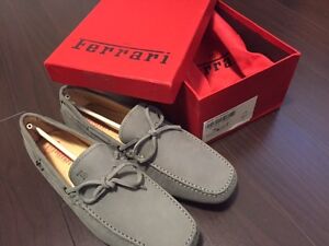TOD'S FOR FERRARI GOMMINO DRIVING SHOES IN SUEDE Grey Men UK 10 (US 11)
