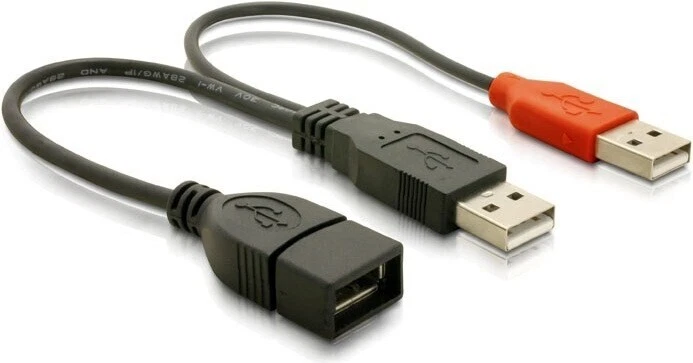 DELOCK Y-Kabel 2x USB Typ-A Male zu 1x USB Typ A Female USB 2.0 / 22cm - Bild 1 von 1
