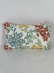 Pier 1 Throw Pillow Embroidered Flowers Cottage Core Decorative Spring Garden - Picture 1 of 13