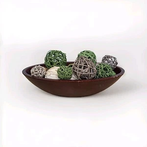Primitive FILLERS Rattan Green Gray Brown MixSpheres Grapevine Bowl Included! - Picture 1 of 5