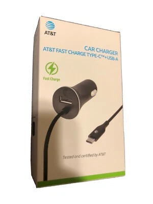 AT&T USB -A port  type C  fast  charger  for  samsung galaxy s9 & s10 s21 - Image 1 of 3