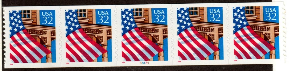 Scott 2915C Flag over Porch Red 1996 11/12 P#66666 MNH Free shipping in the USA! - Image 1 of 1