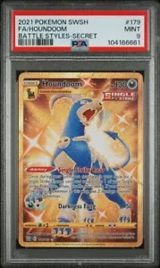 PSA 9 Houndoom Secret Rare 179/196 SWSH Battle Styles Pokemon - Picture 1 of 3