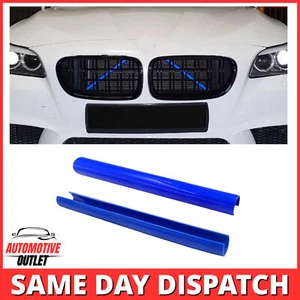 2x FRONT GRILL TRIM STRIPS BAR V BRACE BLUE FOR BMW 1 2 3 4 5 6 7 SERIES F30 F32 - Picture 1 of 16