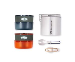 GSI Outdoors Glacier Stainless Dualist I Backcountry Mess Kit, 2-Person Campi...